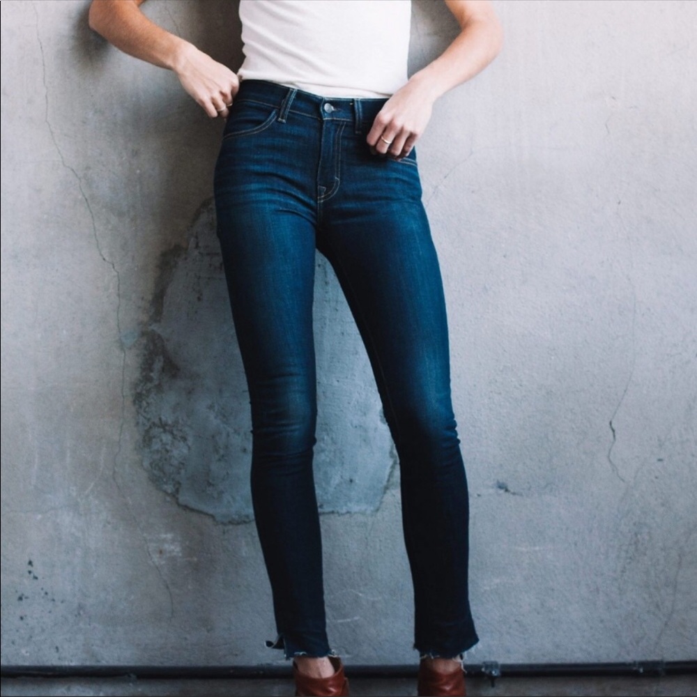 Imogene+willie Raw Hem Mid Rise Skinny Jeans Sz 27